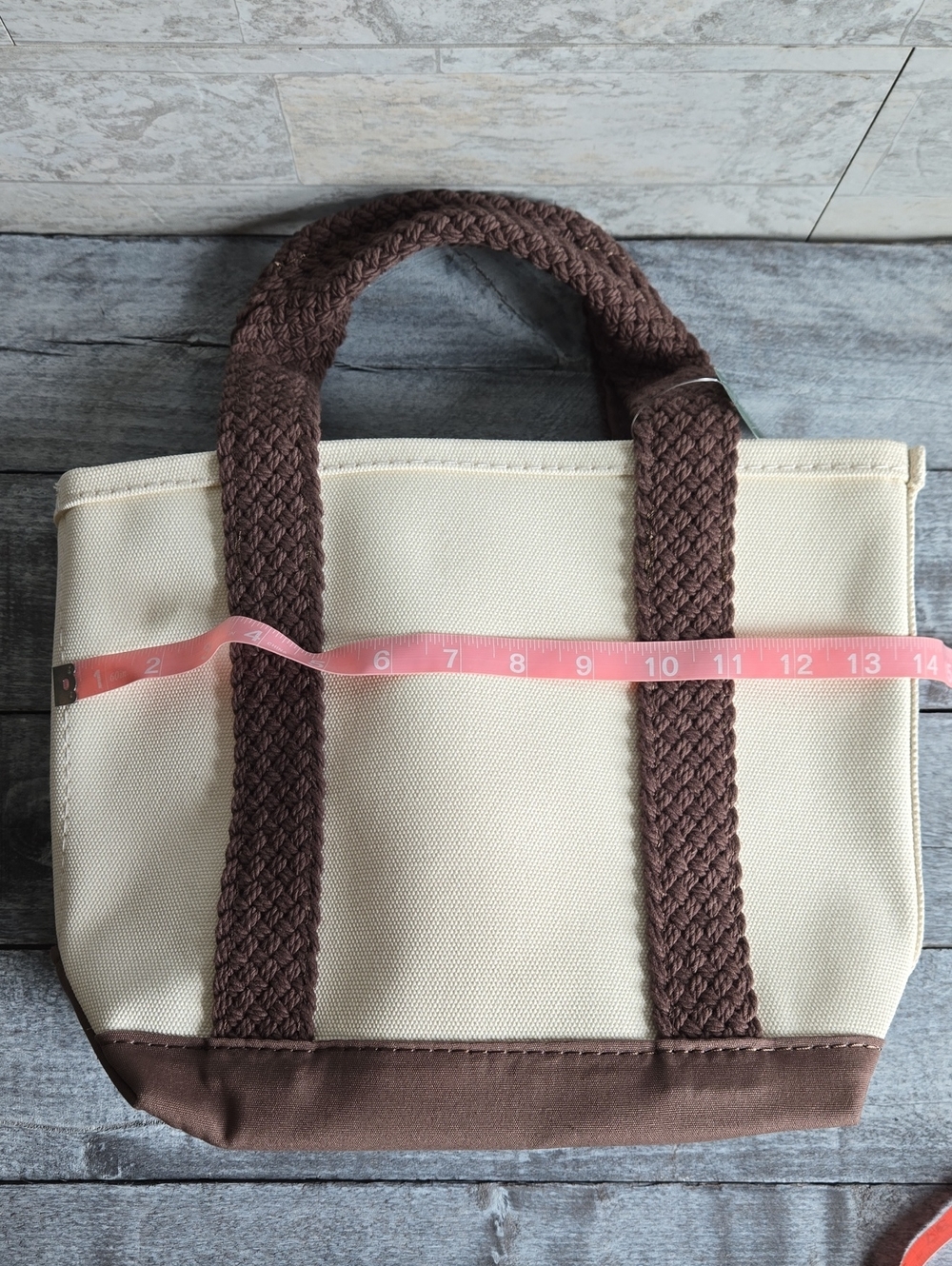 NWT L.L. Bean Japan Boat And Tote Edition Web Handle Bag Canvas Brown Small - Picture 8 of 9